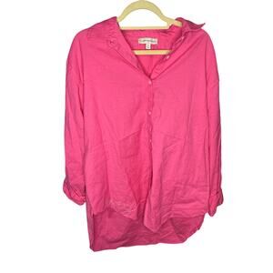 Kerri Rosenthal "lovey" Linen Button Down Women's Size XL